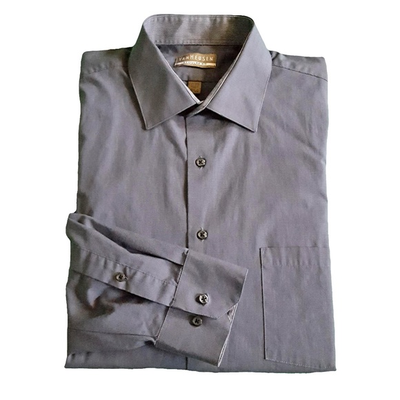 Van Heusen Other - Van Heusen Mens Cotton Blend Dress Shirt Gray